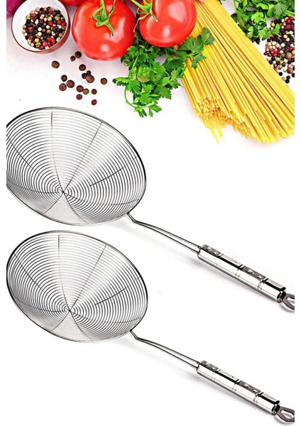 Paslanmaz Çelik Patates Kabak Sebze Kızartma Kevgiri, Metal Saplı Kevgir 14-16CM Çapında,kepçe modelleri
