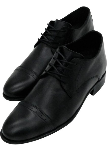 Doruk %100 Hakiki Deri Erkek Damatlık Ayakkabı – Siyah, 7 cm Gizli Topuklu (El Yapımı, Boy Uzatan) modelleri