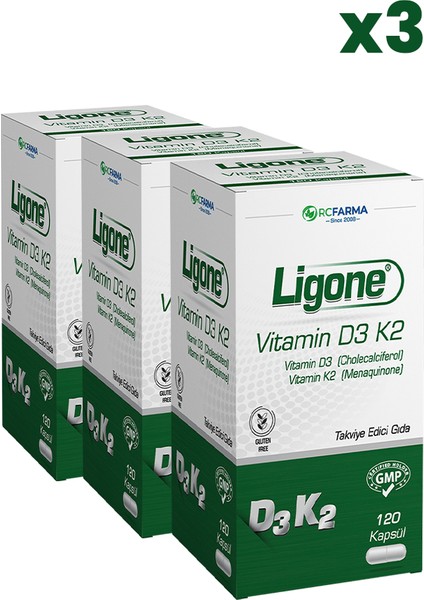 Vitamin D3 K2 120 Kapsül X3 Adet