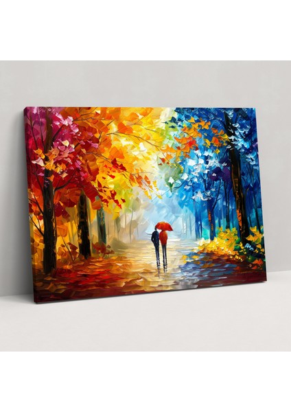 Leonid Afremov Sonbahar Ormanı Duvar Sanatı - Kanvas Tablo Ev Dekorasyonu Için Leonid Afremov Sanatı