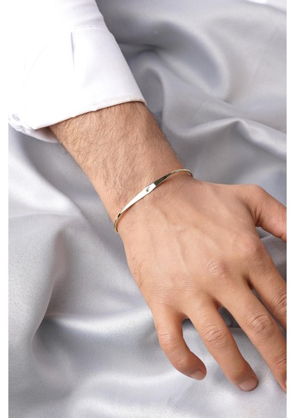 14 Ayar Altın Espina Kelepçe Erkek Bileklik