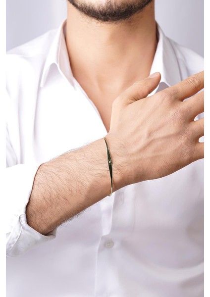 14 Ayar Altın Espina Kelepçe Erkek Bileklik indirimleri