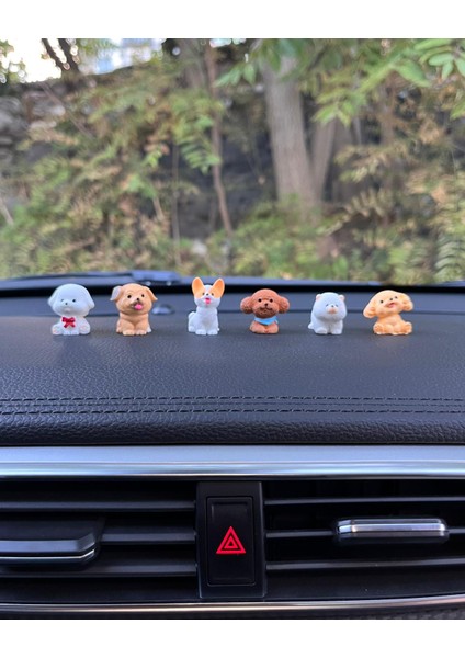 Sevimli Köpekler Araba Içi Torpido Üstü Biblo Aksesuar Torpido Süsü 6 Adet Sevgiliye Hediye