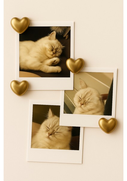 Bronz 5'li Kalpli Magnet Seti – Fotoğraf ve Not Tutucu, Buzdolabı Süsü, Güçlü Mıknatıs, Dekora