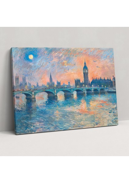 Londra Claude Monet Kanvas Tablo Baskı - Claude Monet Duvar Sanatı Kanvas Tablo Claude Monet