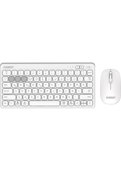 Lumı KM-BT903 Beyaz 3in1 3 Bt + 2.4 1600DPI Ultra Ince Q 4 Cihaz Bağlantılı Scissors Kablosuz Klavye + Mouse Set