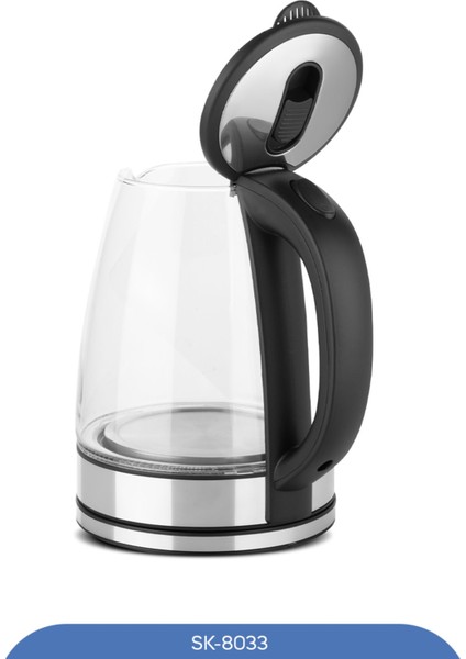 Kablosuz Cam Su Isıtıcısı, 1,8l, Siyah Renk, Şık ve Kullanışlı Tasarım fırsatları