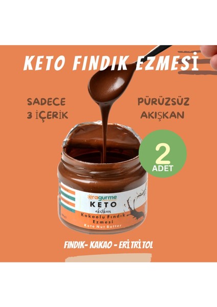 Ketojenik Ham Kakaolu Fındık Kreması - Akışkan - **2 Adet**