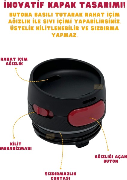 Resmi Lisanslı 550ML Rahat Içim Çift Katmanlı Paslanmaz Çelik Termos 6 Saat Sıcak Soğuk Premium Kutu modelleri