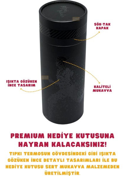 Resmi Lisanslı 550ML Rahat Içim Çift Katmanlı Paslanmaz Çelik Termos 6 Saat Sıcak Soğuk Premium Kutu
