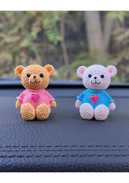 Sevimli Kalpli Ayıcık Çift Araba Içi Biblo Aksesuar Torpido Süsü Sevgiliye Hediye fiyatları