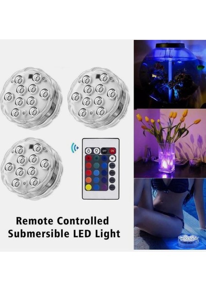 Çok Renkli Dalgıç LED Rgb IP68 ,su Geçirmez Sualtı Gece Lambası, Akvaryum ve Havuzlar Için Kumandalı LED fiyatları