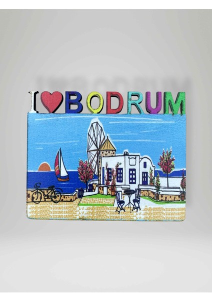 Bodrum Temalı Ahşap Magnet Lazer Kesim Buzdolabı Süsü