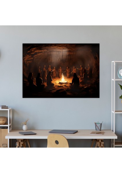 Orta Taş Devri Törensel Ritüel Duvar Sanatı - Orta Taş Devri Kanvas Kanvas Duvar Sanatı Duvar Dekorasyonu fiyatları