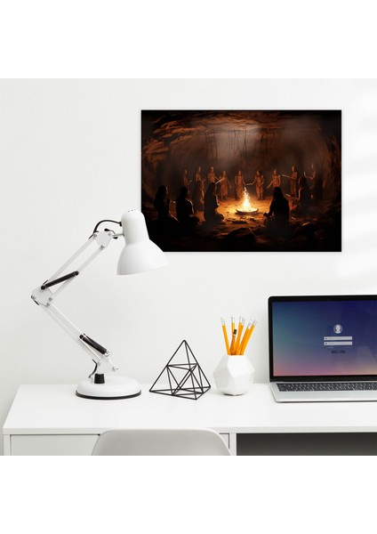 Orta Taş Devri Törensel Ritüel Duvar Sanatı - Orta Taş Devri Kanvas Kanvas Duvar Sanatı Duvar Dekorasyonu modelleri