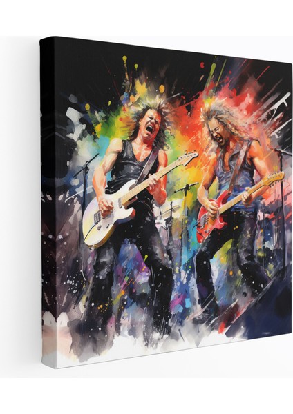 Metallica Canlı Konser Suluboya Duvar Sanatı - Kanvas Tablo