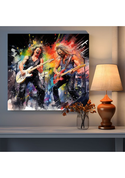 Metallica Canlı Konser Suluboya Duvar Sanatı - Kanvas Tablo fiyatları