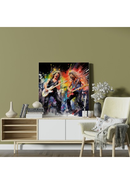 Metallica Canlı Konser Suluboya Duvar Sanatı - Kanvas Tablo modelleri