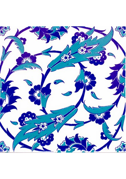 20 x 20 cm Ac 32 Selçuklu Mavi Beyaz Kütahya Çini Pano fiyatları