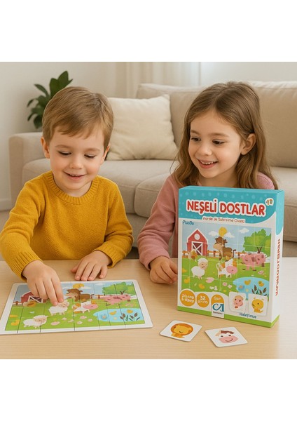 Neşeli Dostlar – Puzzle ve Eşleştirme Oyunu | +3 Yaş | 48 Parça fiyatları