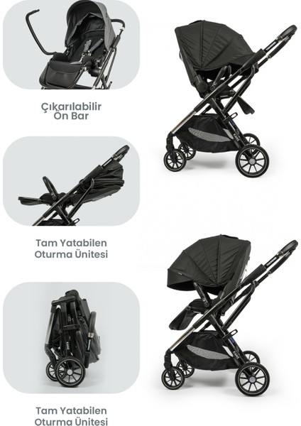 Thunder Travel Sistem Bebek Arabası Siyah fiyatları