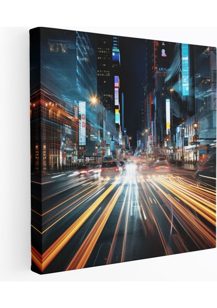 Gece Şahinleri Kanvas Tablo - Şehir Gece Hayatı Temalı Kanvas Tablo