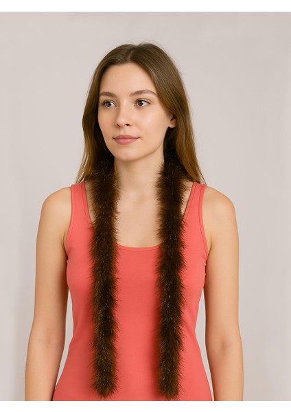 Simli Otriş Tüy Bekarlığa Veda Parti Kostüm Aksesuarı Kahverengi