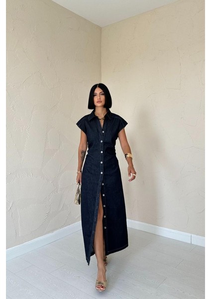 Mavi Kolsuz Vatkalı Elbise modelleri