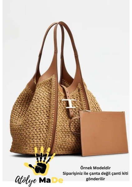 Tods Çanta Kiti Deri Örgü Kiti Taba Renk (Sadece Deri Kit Fiyatıdır, Ip Dahil Değildir)