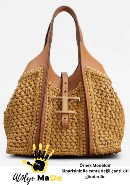 Tods Çanta Kiti Deri Örgü Kiti Taba Renk (Sadece Deri Kit Fiyatıdır, Ip Dahil Değildir)