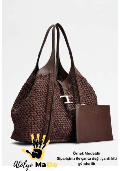 Tods Çanta Kiti Deri Örgü Kiti Taba Renk (Sadece Deri Kit Fiyatıdır, Ip Dahil Değildir)