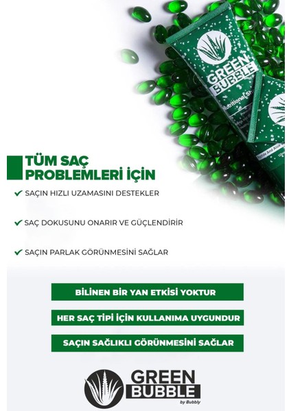 Green Bubble Kapsüllü Keratin Botoks Saç Bakım Seti Aloe Vera Özlü Onarıcı ve Besleyici 2x125 ml fırsatları