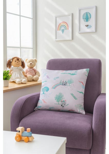 Duck Unicorn Kırlent Kılıfı Pembe 40X40