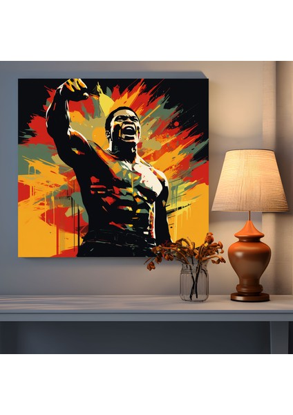 Muhammad Ali Duvar Süsü - Çağdaş Grafik Sanat Kanvas Tablo - Ev Dekorasyonunda Muhammad Ali fiyatları