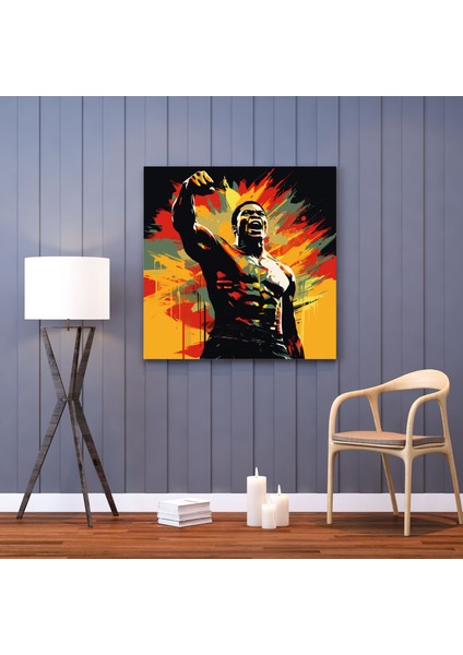 Muhammad Ali Duvar Süsü - Çağdaş Grafik Sanat Kanvas Tablo - Ev Dekorasyonunda Muhammad Ali modelleri
