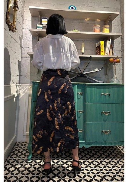 Siyah Baskılı Kroşetalı Etek modelleri