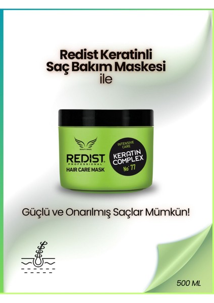 Redıst Saç Maskesı Keratın Yoğun Onarıcı ve Nemlendirici, 500m Tüm Saç Tiplerine Uygun, Parlaklık ve Canlılık Kazandırır fiyatları