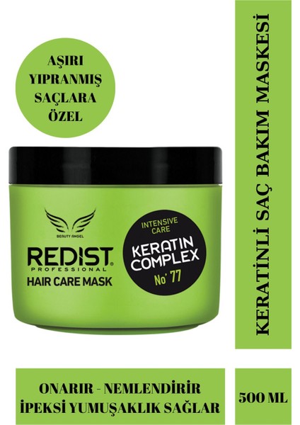 Redıst Saç Maskesı Keratın Yoğun Onarıcı ve Nemlendirici, 500m Tüm Saç Tiplerine Uygun, Parlaklık ve Canlılık Kazandırır fırsatları