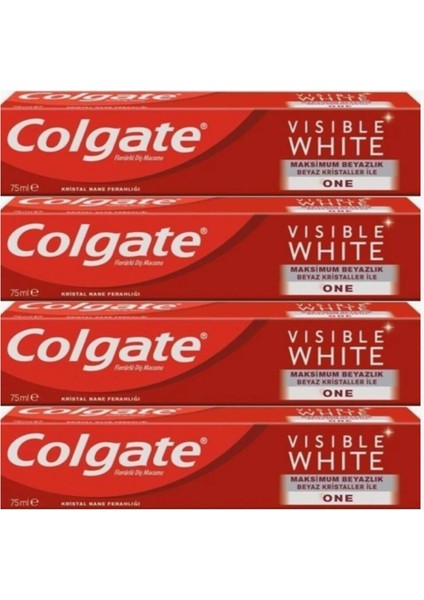 Visible White One Beyazlatıcı Diş Macunu - Maksimum Beyazlık, Çürük Önleyici ve Ferah Nefes, 75 ml, 4'lü Paket fiyatları
