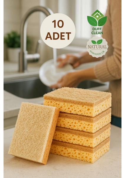 10 Adet Lifli Düz Bulaşık Süngeri – Özel Dokulu Dayanıklı Pinterest Mutfak Temizlik Süngeri Set