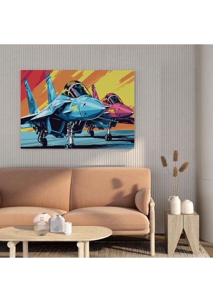 Deniz Mavisi Savaş Jetleri Kanvas Tablo - Duvar Dekorasyonu Ev Dekorasyonu modelleri