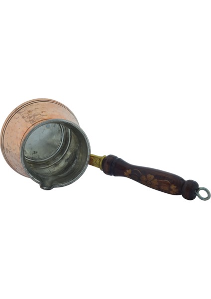 Otantik Işlemeli 3 Adet Ahşap Saplı El Yapımı Eskitme Bakır Cezve Set fiyatları