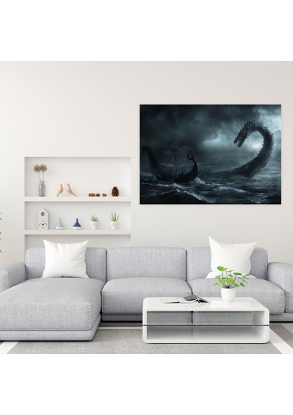 Mitoloji Duvar Sanatı - Odin ve Dünya Yılanı - Mitoloji Kanvas Tablo Duvar Sanatı modelleri