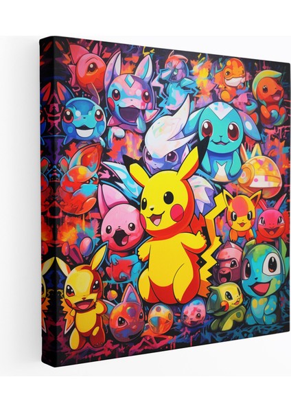 Pokemon Pop Art Kanvas Tablo: Pokemon Duvar Sanat Koleksiyonu - Pokemon Kanvas Duvar Sanatı Ev Dekorasyonu Canlı Renkler