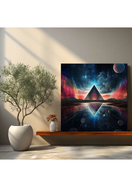 Pink Floyd Duvar Sanatı - Gerçeküstü Ayın Karanlık Yüzü Prizması - Kanvas Tablo Gerçeküstü fiyatları