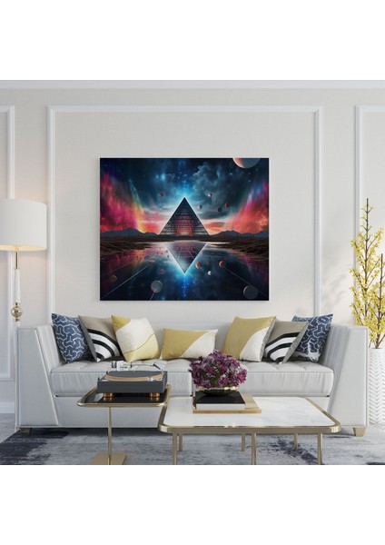 Pink Floyd Duvar Sanatı - Gerçeküstü Ayın Karanlık Yüzü Prizması - Kanvas Tablo Gerçeküstü modelleri