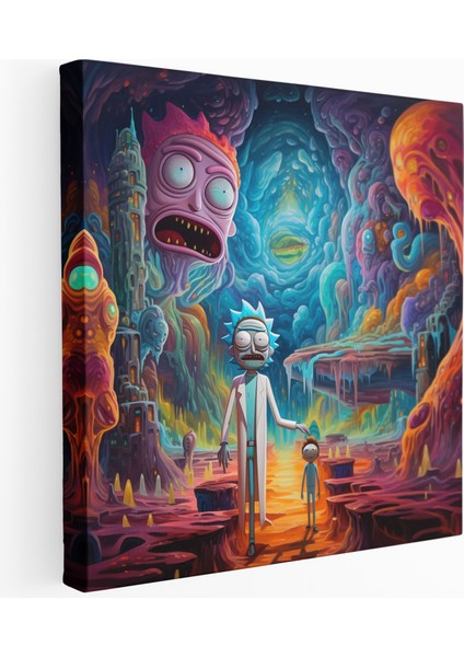 Sürrealist Rick ve Morty Kanvas Tablosu