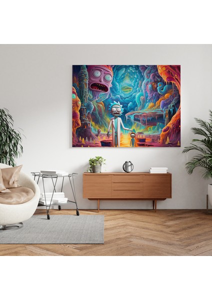 Sürrealist Rick ve Morty Kanvas Tablosu fiyatları