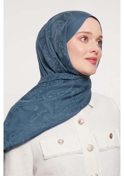 Petrol Mavi Hint Desen Grazia Şal fiyatları