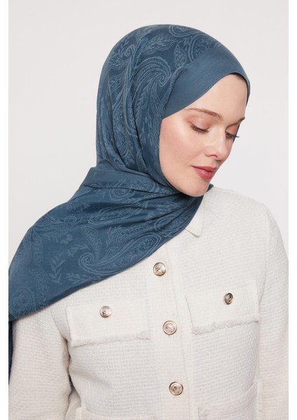 Petrol Mavi Hint Desen Grazia Şal fırsatları